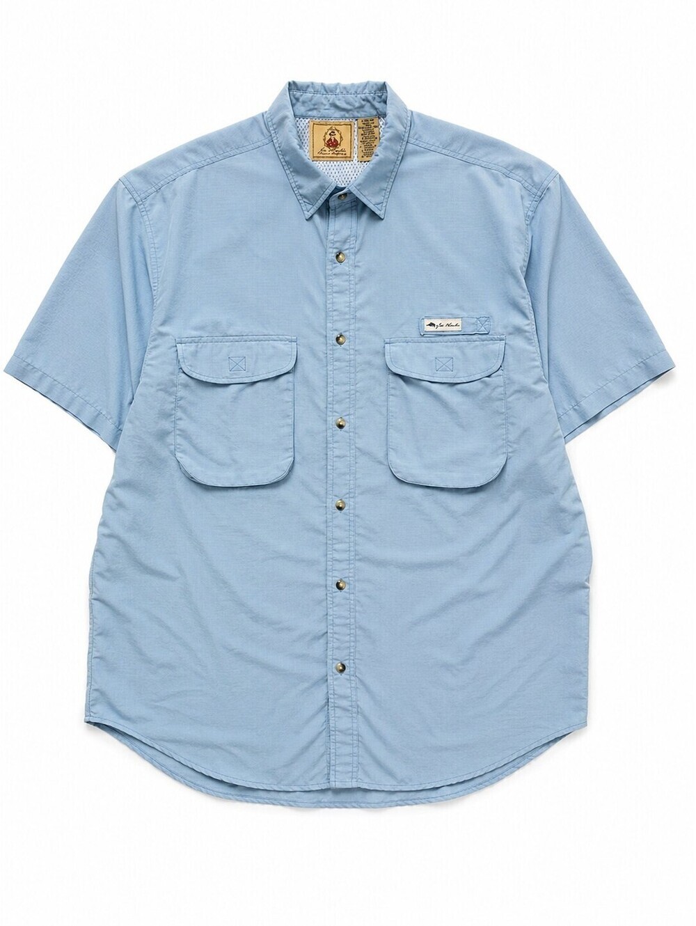 Reel Legends Joe Marlin Fishing Shirt Blue Short Sleeve Vented Performance